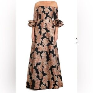 Alexander by Daymor Printed Long Formal Evening Pocket Dress